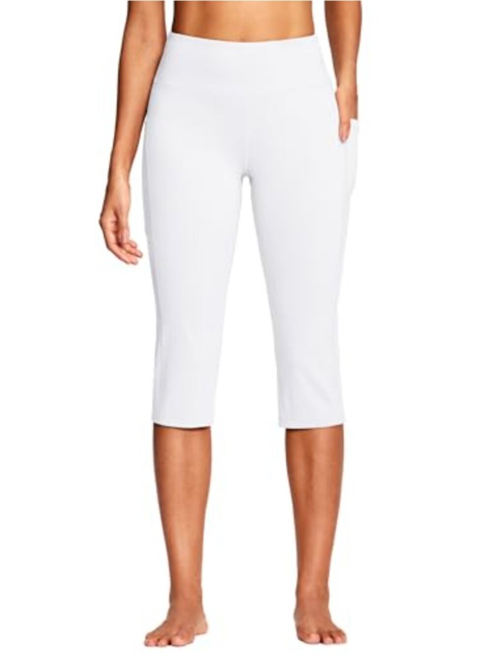 High Waisted Yoga Capris with Pockets Women 4 Way Stretch
